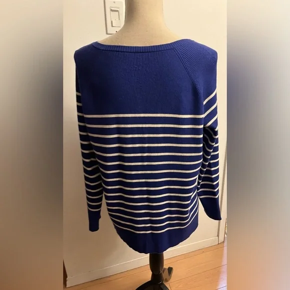 Lauren Ralph Lauren Striped Sweater XL Nautical - Picture 2 of 4